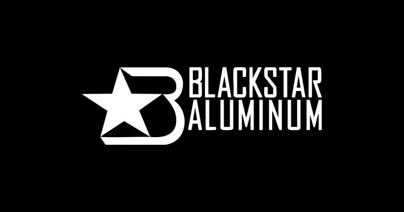 Logo BlackStar Aluminum sur fond noir